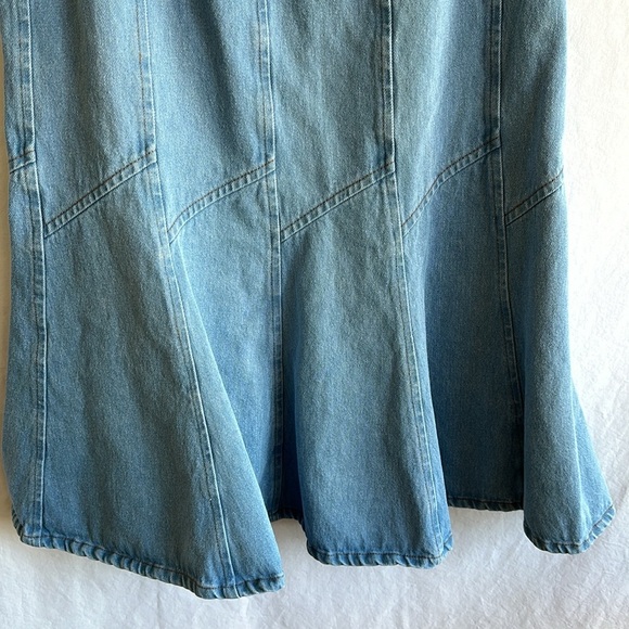Vintage midi–maxi blue denim cotton skirt, size M - Picture 3 of 7